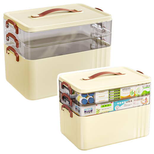3-Level Roomy Medicine Organizer Box Home First Aid Kit