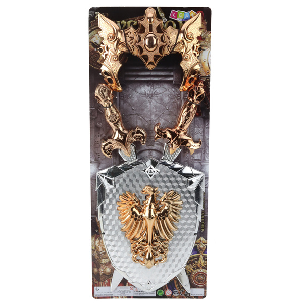 Knight Set Shield Two Swords Mask Silver Gold Eagle