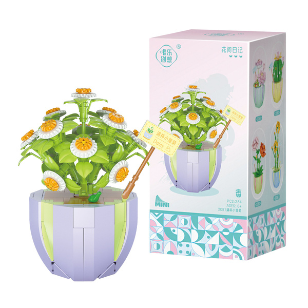 Klocki Konstrukcyjne Kwiatki W Doniczkach Kolorowe 269–444 el.