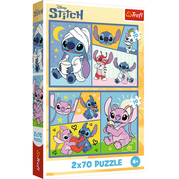 Puzzle 2x70 Mit Stitch kommt keine Langeweile Disney Lilo StitchTrefl 34444