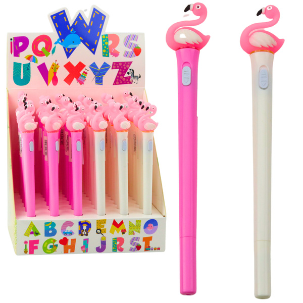 Leuchtkugelschreiber, Pink Flamingo, blaue Tinte, 0,7 mm, Mix
