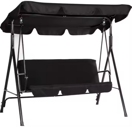 Drei-Personen-Gartenschaukel Schaukelkissen Matratze Schwarz