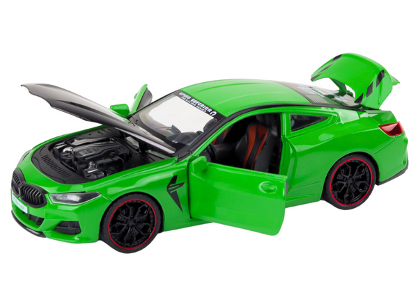 Sports Car Metal Friction Drive Openable Elements 1:24 Green