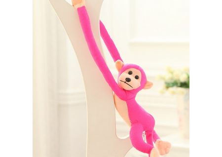 Plush Monkey Mascot with Sound, Dark Pink 60 cm