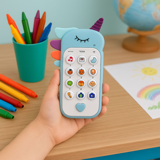 Children's Educational Phone Lights Sounds Melodies Blue