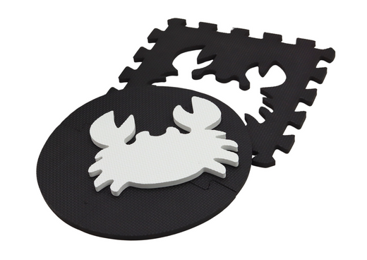 Soft Puzzle Mat Contrasting Educational EVA Foam Black and White 19 pieces.