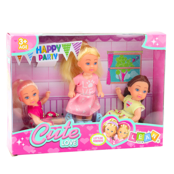 3er-Set Mini-Puppen für die Geburtstagsparty, Geburtstagspuppenkleid, 3-tlg.