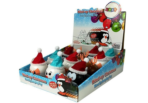 Set mit aufziehbarem Weihnachtsspielzeug Pinguin Rentier Schneemann Weihnachtsmann