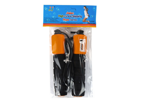 Springseil Schwarz und Orange mit Zähler 280 cm Fitnessverstellung
