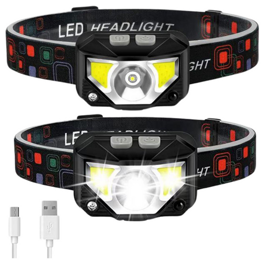 LED-Stirnlampe, Bewegungssensor, 6 Beleuchtungsmodi