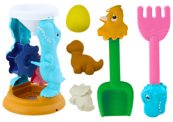 Sand Toy Set, Grinder, Spatula, Rake, Molds, Dinosaurs