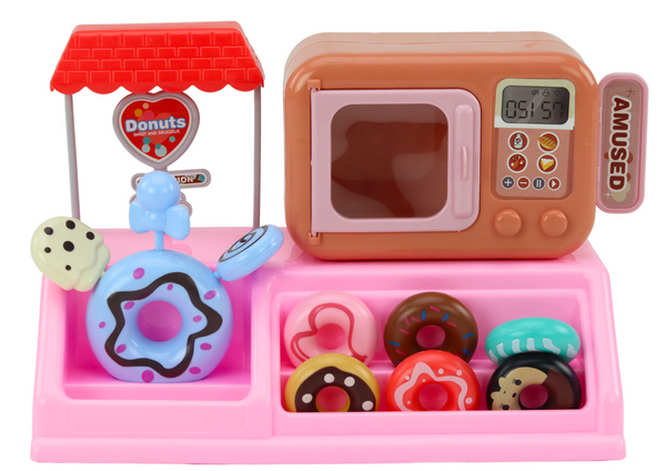 Set Donut Shop Confectionery Cash Register Microwave