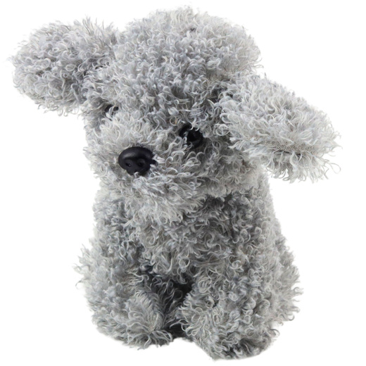 Plush Toy Miniature Poodle Dog, Gray, 20cm