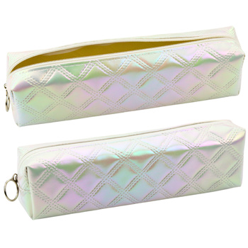 Federmäppchen Schulorganizer Prägemuster Perlweiß 21x6cm