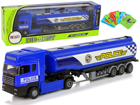 Ciężarówka Cysterna Niebieska Policja 30 cm Długości 