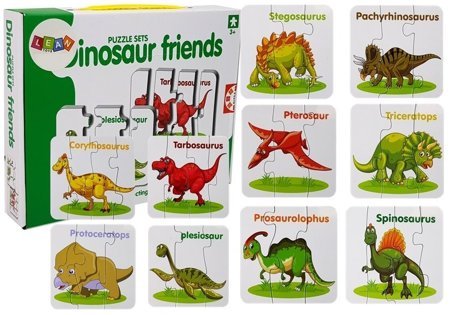 Puzzle Edukacyjne Dinozaury Angielski 10 Połączeń 