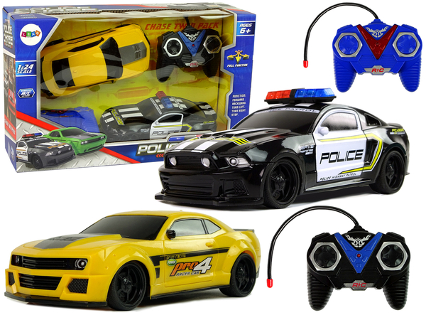 Autka R/C Pościg Policyjny Patrol Żółte Auto Sportowe Piloty 