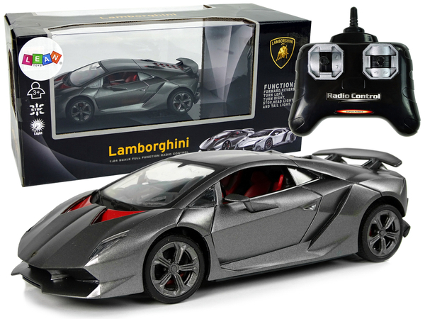 Auto Sportowe R/C 1:24  Lamborghini Srebrne 2.4 G Światła 