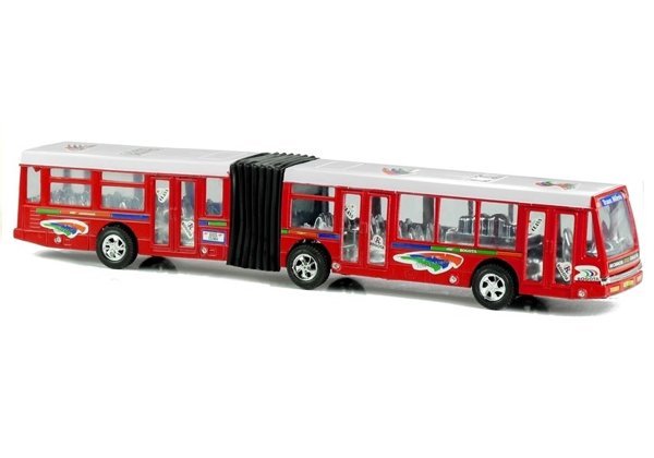 Autobus Przegubowy Friction Duży 41,5 cm Czerwony 