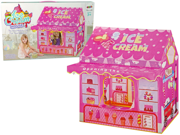 Namiot Księżniczki Ice Cream Lodziarnia dla Dzieci Różowy Światełka Gwiazdki 