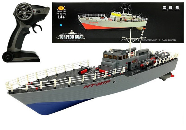 Statek Kuter Torpedowy Zdalnie Sterowany R/C 1:115 2.4G Niebieski