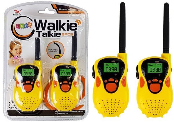 Walkie Talkie Krótkofalówki  Zasięg 100 m Żółte Dla Dzieci 