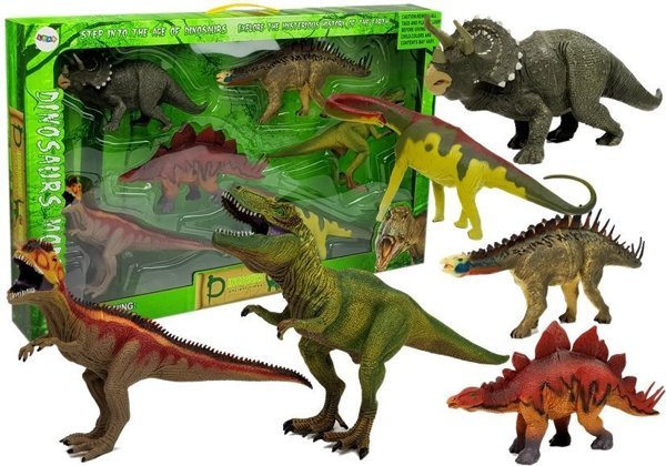 Zestaw Dinozaurów Duże Figurki Modele 6 sztuk Stegozaur 