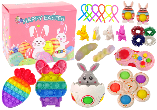 Zestaw Zabawek Wielkanocnych Fidget Toys Pop It 25 Elementów